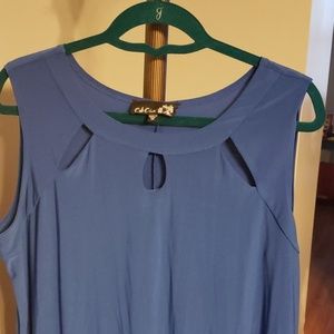 Blue Keyhole  Dress